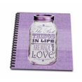 thumbnail image 1 of 3dRose, Mason Jar on Burlap Print Purple - The Best Things in Life are Made with Love - Gifts for the Cook, Drawing Book 8 x 8 inch, 1 of 2
