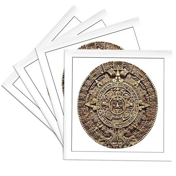 3dRose, Mayan Calendar, Set of 4 Ceramic Tile Coasters