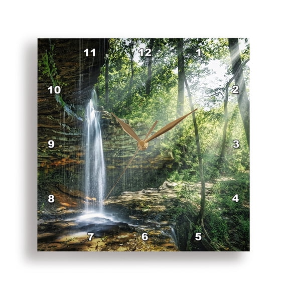 3dRose, McKay Hollow Waterfall in Monte Sano State Park, 15x15 Wall Clock