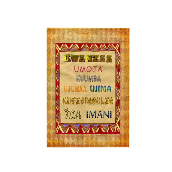 3dRose, Meaning of Kwanzaa, Swahili, Orange, Green, Yellow, Purple, Red, 15x22 Hand Towel