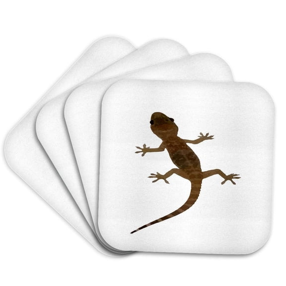 3drose, Mediterranean House Gecko Vector, Set of 4 Coasters - Soft
