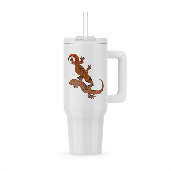 Mediterranean House Lizards Black Outline Vector, 30oz Tumbler