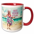 thumbnail image 1 of 3drose, Meemaw Like a Grandma Only Much Cooler and a Beach Lover, 11oz Two-tone Red Mug, 1 of 6