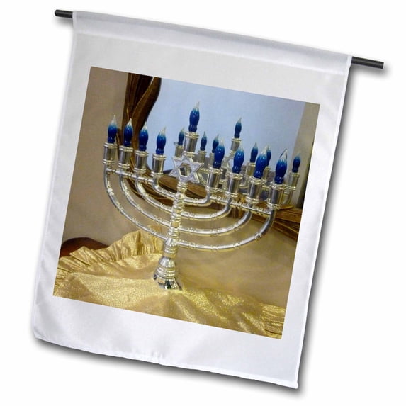 3dRose, Menorah Doubled, 12 x 18 inch Garden Flag
