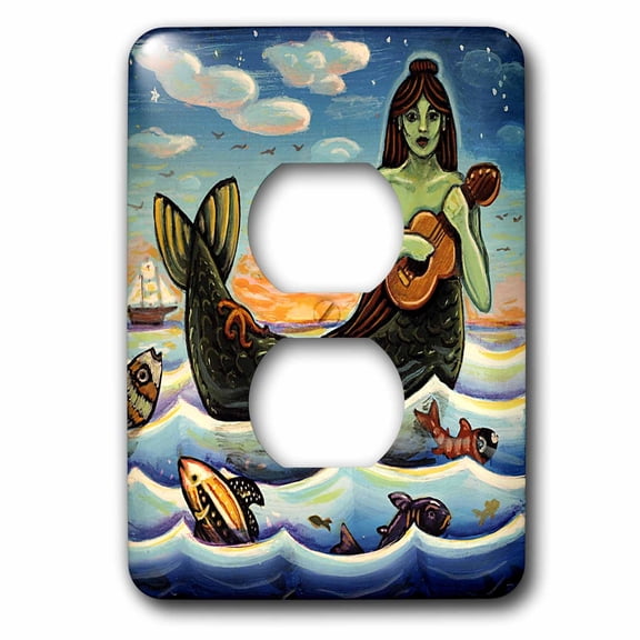 3dRose, Mermaid woman water ocean folk folklore, 2 plug outlet cover