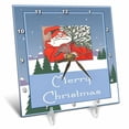 thumbnail image 1 of 3dRose, Merry Christmas - christmas, santa claus, xmas, vintage, merry christmas, nostalgic, holiday, 6x6 Desk Clock, 1 of 1