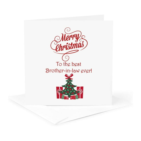 3dRose, Merry Christmas to the best brother in law ever, 1 Greeting Card with envelope