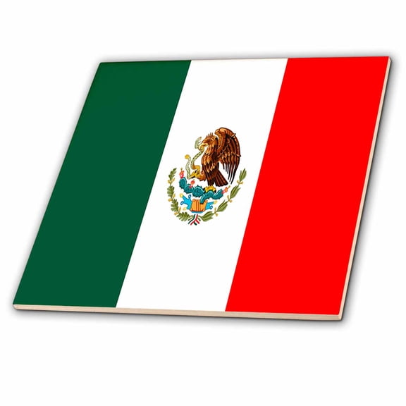 3dRose, Mexican Flag, 4 Inch Ceramic Tile