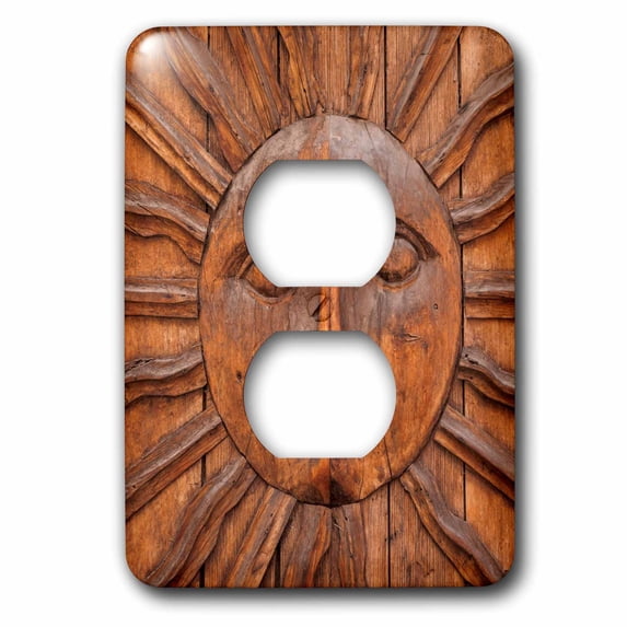 3dRose, Mexico, San Miguel de Allende. Image of Sun Carving., 2 plug outlet cover