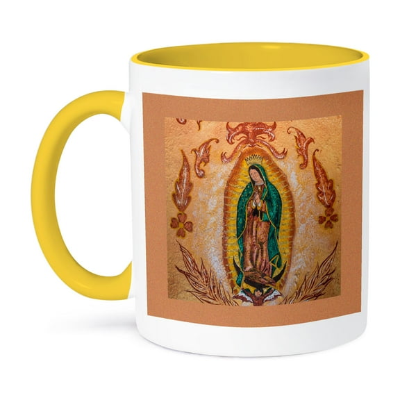 3dRose, Mexico, San Miguel de Allende. Painting of Our Lady of Guadalupe. , 11oz Two-Tone Yellow Mug