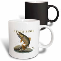 3drose, Michigan Brook Trout Fish Design, 11oz Magic Transforming Mug