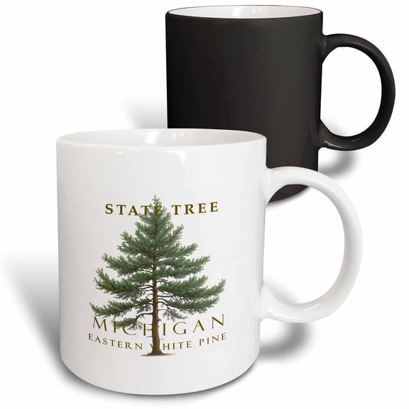 3drose, Michigan Eastern White Pine Design, 11oz Magic Transforming Mug