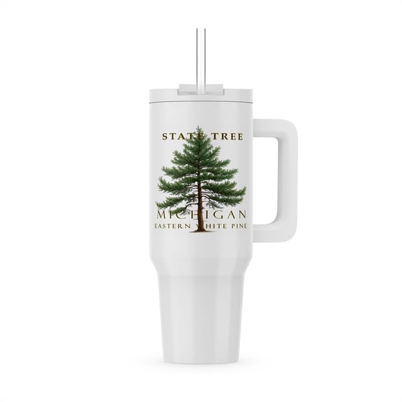 3dRose, Michigan Eastern White Pine Design, 40oz Tumbler