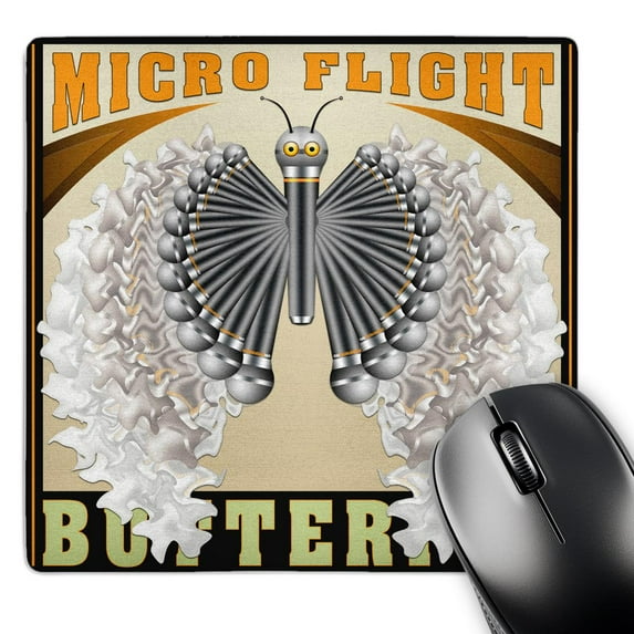 3dRose, Micro Flight Butterfly creative butterfly designed using several microphones, MousePad