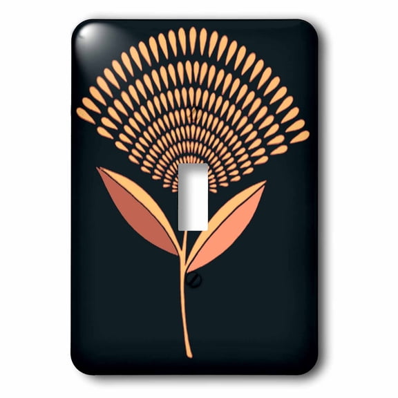 3dRose, Mid Century Modern Dandelion Seed Head In Coral and Pink, single toggle switch