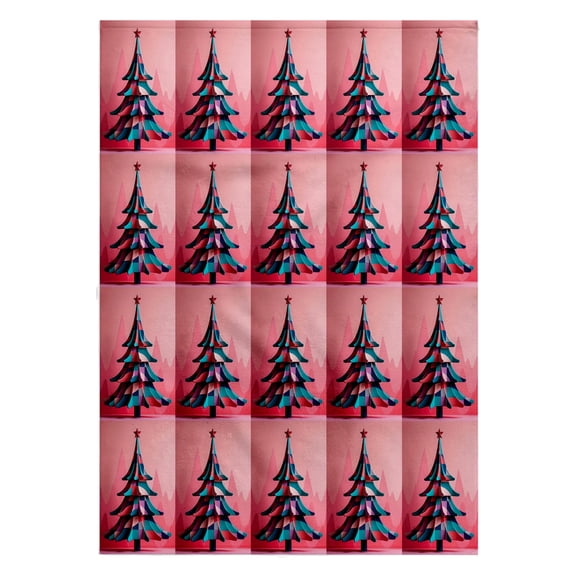 3dRose, Mid-Century Pink Kitsch Op Art Christmas Tree Pattern, 22x30 Bath Hand Pool Towel