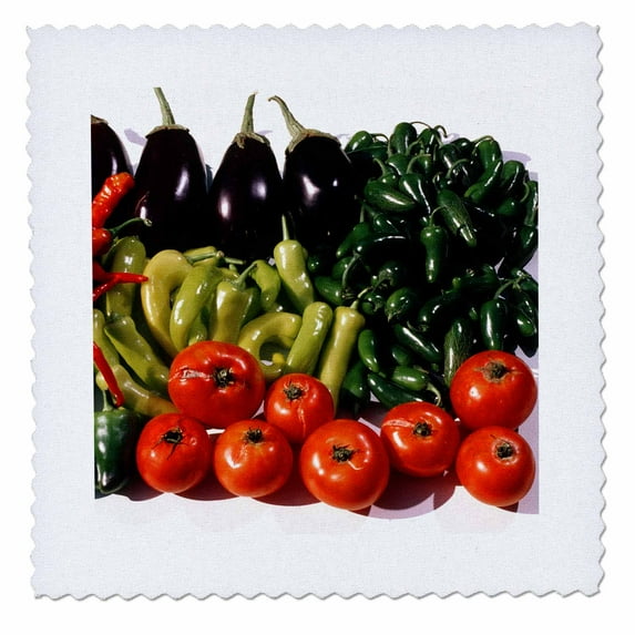 3dRose, Minnesota, Agriculture, Tomatoes, Peppers, Eggplant - US24 BFR0151 - Bernard Friel, 8x8 inch quilt square