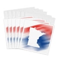 thumbnail image 1 of 3drose, Minnesota State in White on a Red, White, and Blue Background., 6 Greeting Cards with Envelopes, 1 of 7