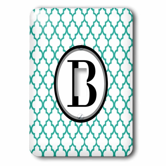 3dRose, Mint green pattern monogram initial B, single toggle switch