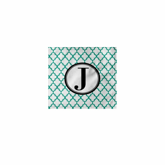 3dRose, Mint green pattern monogram initial J, 11x12 Wash Cloth for Face and Body