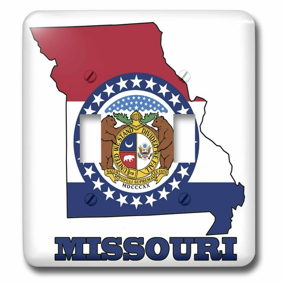 3dRose, Missouri state flag in the outline map and letters for Missouri, double toggle switch