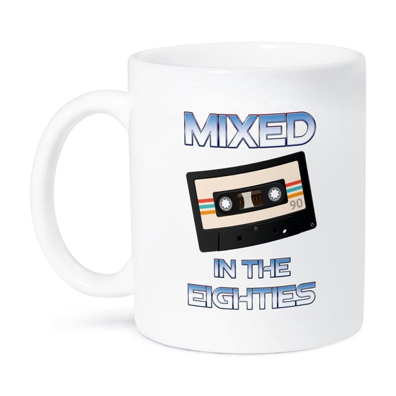 3dRose, Mixed in the Eighties Cool vintage design with old cassette tape, 15oz Mug