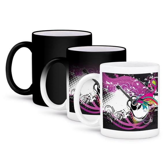 3dRose, Modern Hip Hop Dee Jay Girl Disco Ball and Crowd Music Design, 11oz Magic Transforming Mug