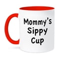 thumbnail image 1 of 3dRose, Mommy’s sippy cup, 11oz Two-Tone Red Mug, 1 of 7