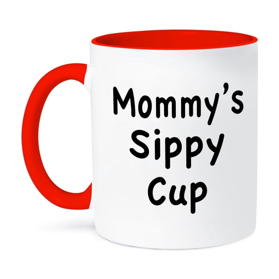 3dRose, Mommy’s sippy cup, 11oz Two-Tone Red Mug