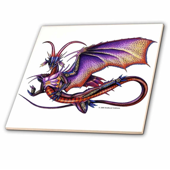 3dRose, Monarch Dragon Fantasy Art, 8 Inch Ceramic Tile
