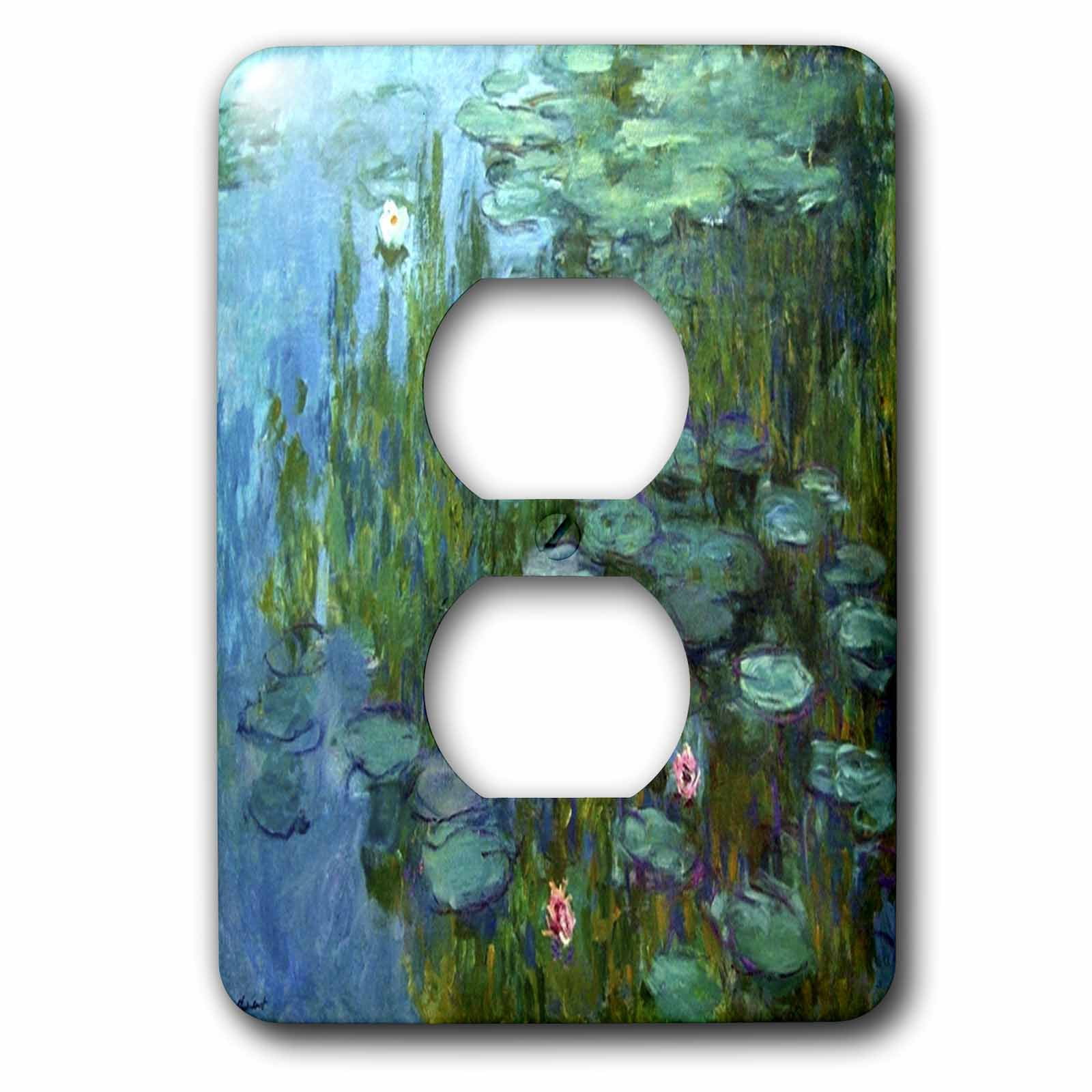 3dRose, Monets Water Lillies Painting, 2 plug outlet cover