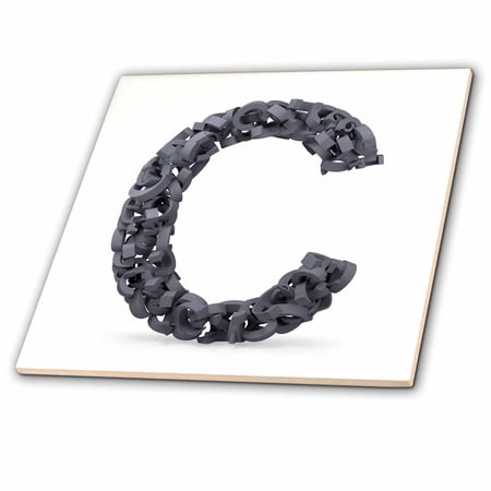 3dRose, Monogram Letter C made out of many Cs, 4 Inch Ceramic Tile