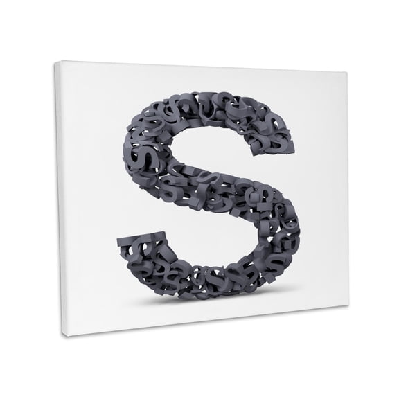 3dRose, Monogram Letter S made out of many Ss, Museum Grade Canvas Wrap 14x11