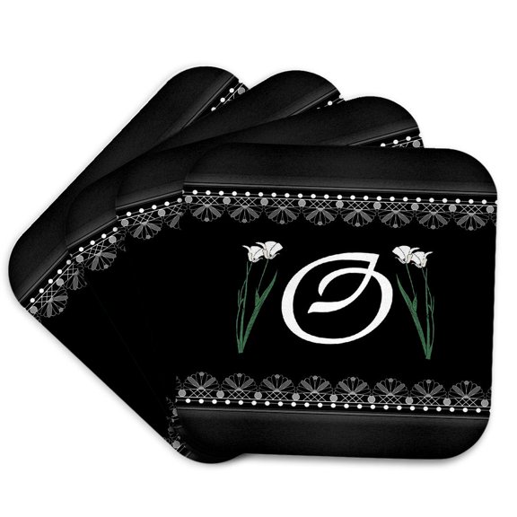 3drose, Monogram - O, Set of 4 Coasters - Soft