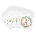thumbnail image 1 of 3drose, Monogram R on an Image of a Watercolor Tropical Wreath, 12 Greeting Cards with Envelopes, 1 of 7