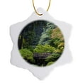 thumbnail image 1 of 3drose, Moon Bridge, Japanese Garden, Portland, Oregon - Us38 Gpr0009 - Greg Probst, 3 inch Snowflake Porcelain Ornament, 1 of 7