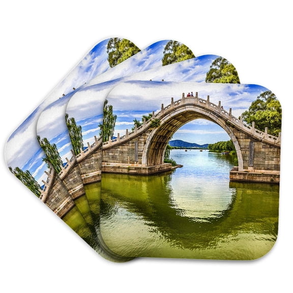3drose, Moon Gate Reflection, Summer Palace, Beijing, China., Set of 4 Coasters - Soft