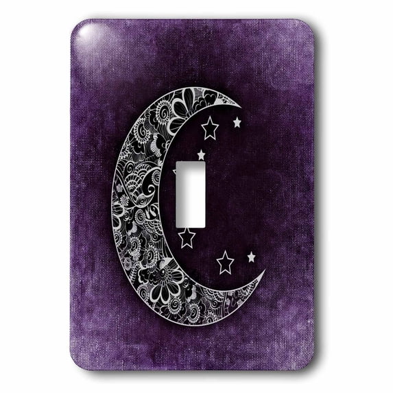 3dRose, Moon with Purple Background, single toggle switch
