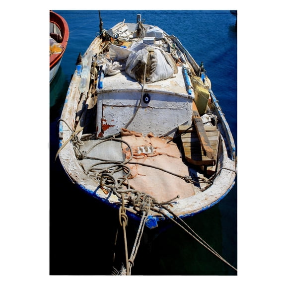 3dRose, Moored Fishing Boat Docked In Datca Harbour, 22x30 Bath Hand Pool Towel
