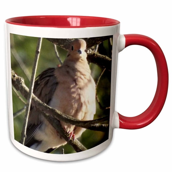 3drose, Morning Dove, 15oz Two-tone Red Mug
