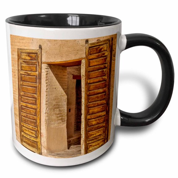 3drose, Morocco, Marrakech. Badii Palace, 11oz Two-tone Black Mug