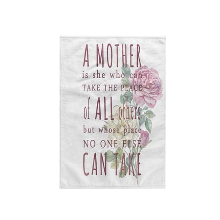 3dRose, Mothers Day Pink Typography Roses Flower Illustration - A Mother Is, 15x22 Hand Towel