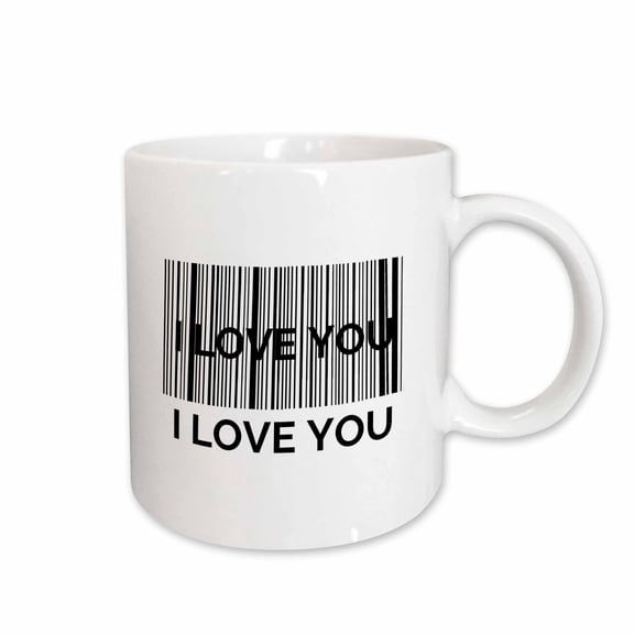 3drose, Motivational Quote Barcode Love Message I Love You, 11oz Mug