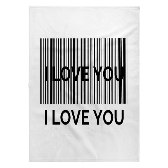 3dRose, Motivational quote Barcode love message I love you, 22x30 Bath Hand Pool Towel