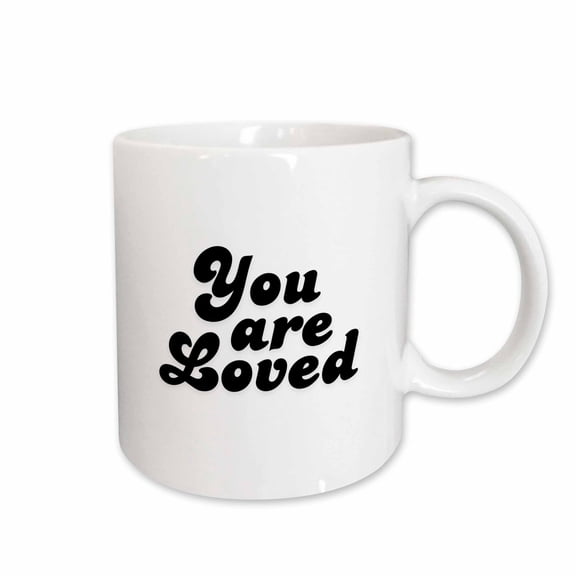 3drose, Motivational Quote You Are Loved Typography, 11oz Mug