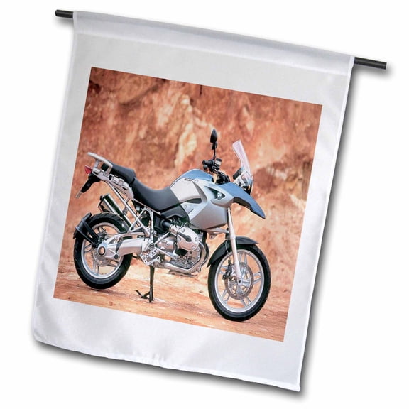 3dRose, Motorcycle Standing, 12 x 18 inch Garden Flag