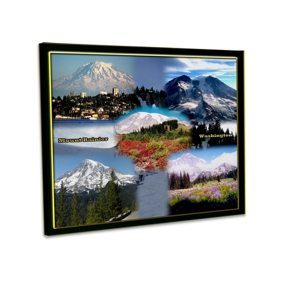 3dRose, Mount Rainier Montage - Mount Rainier National Park, Museum Grade Canvas Wrap 14x11