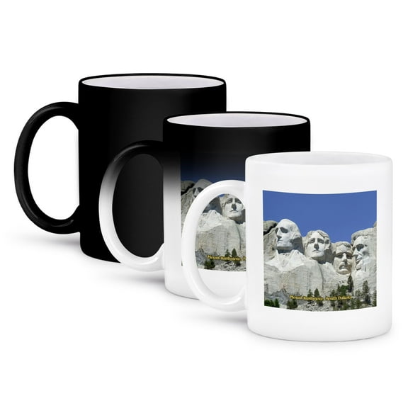 3dRose, Mount Rushmore, South Dakota, 11oz Magic Transforming Mug