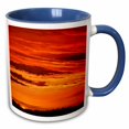 thumbnail image 1 of 3drose, Mountain Ridge Flame Coloured Sunset Sky, 11oz Two-tone Blue Mug, 1 of 6