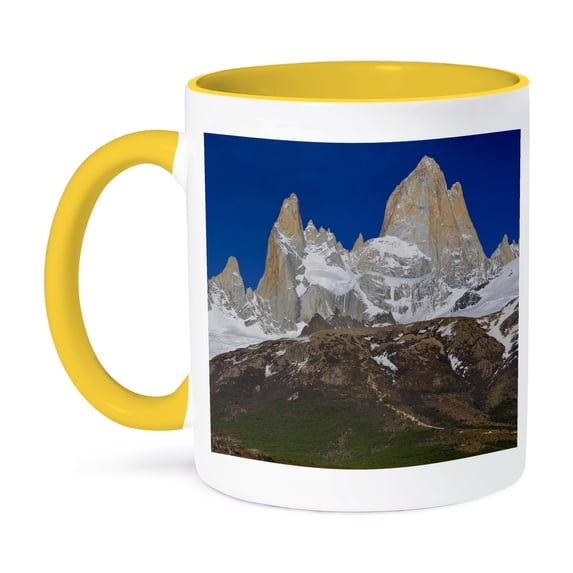3dRose, Mountains, Cerro Fitzroy, Los Glaciares, Argentina - SA01 HGA0037 - Howie Garber, 15oz Two-Tone Yellow Mug